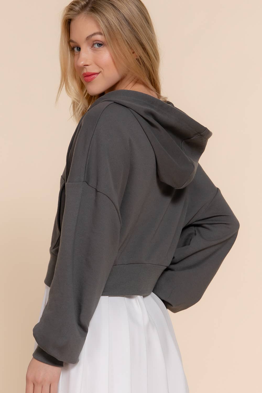 Long Sleeve Hoodie French Terry Zip Up Jacket