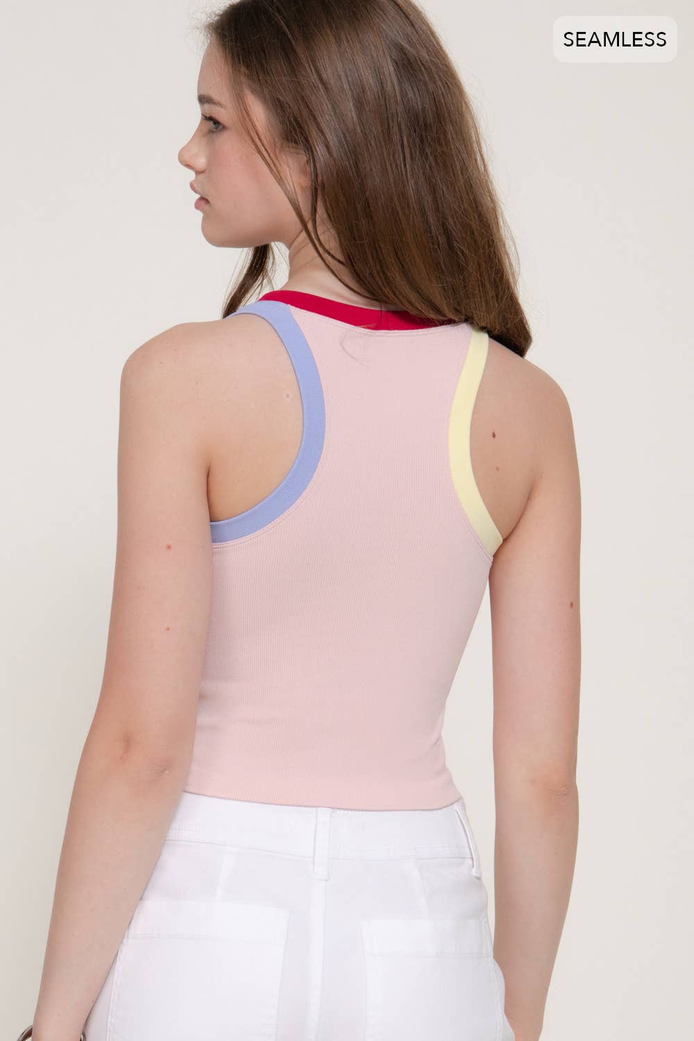 Karys Sleeveless Contrast Detail Seamless Top