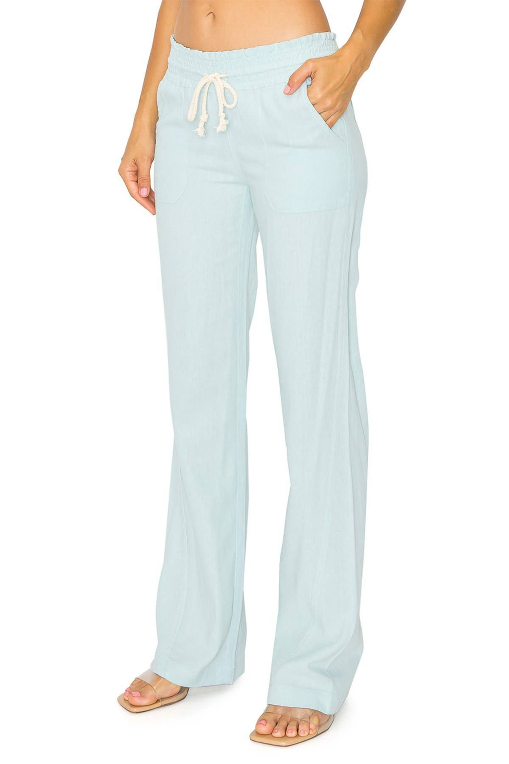 Linen Wide-Leg Drawstring Pants | Cali1850