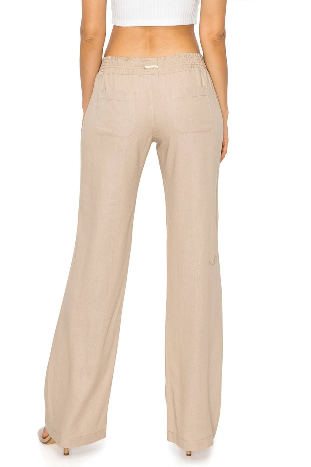 Linen Wide-Leg Drawstring Pants | Cali1850