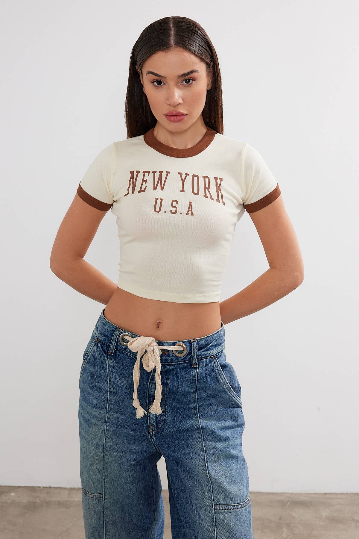Women's New York Printed Cropped T-Shirt Crop Top "New York"