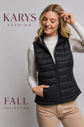 Women’s Lightweight Packable Puffer Vest – Black
