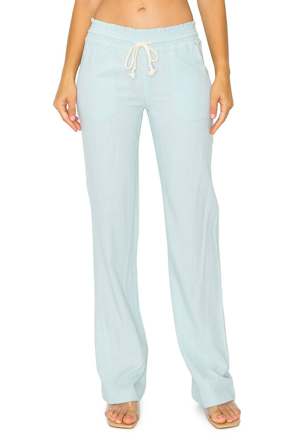 Linen Wide-Leg Drawstring Pants | Cali1850