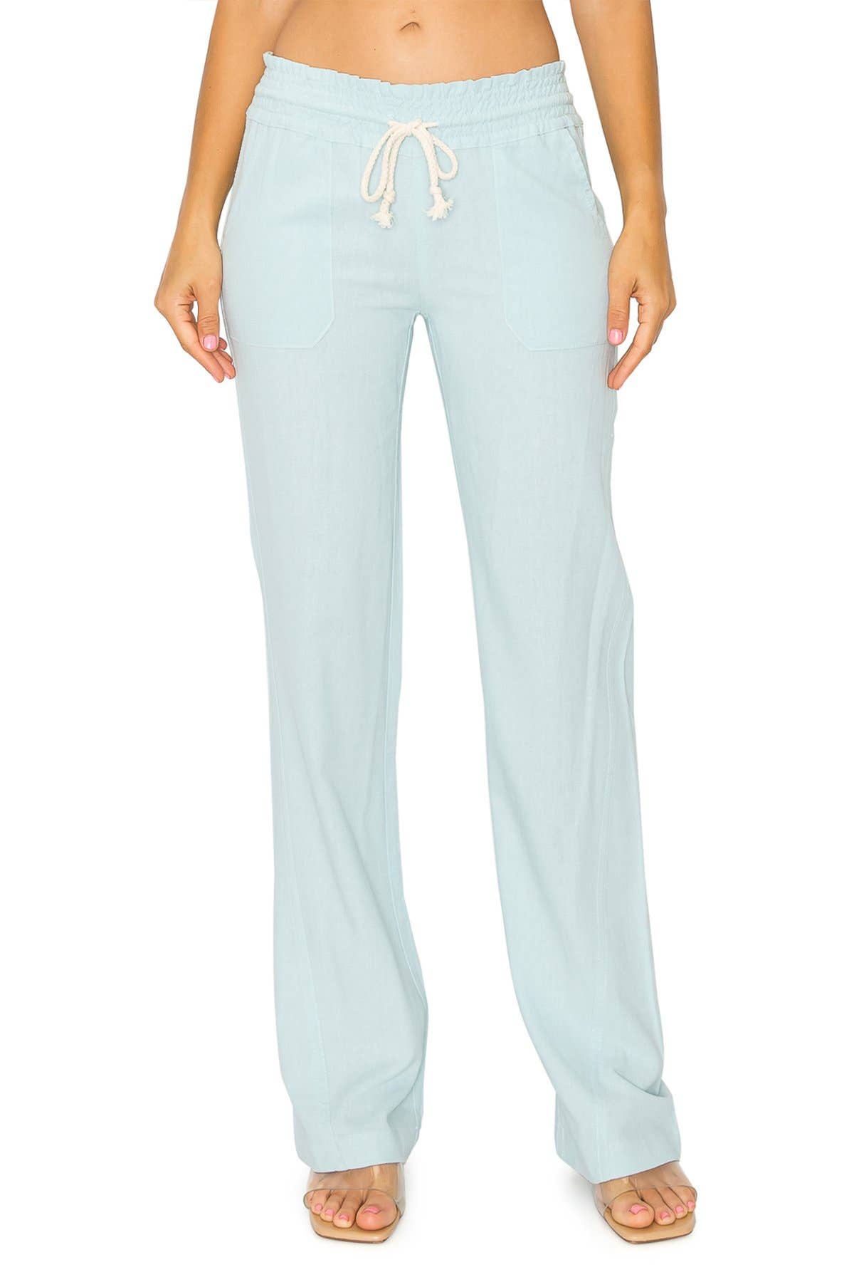 Linen Wide-Leg Drawstring Pants | Cali1850