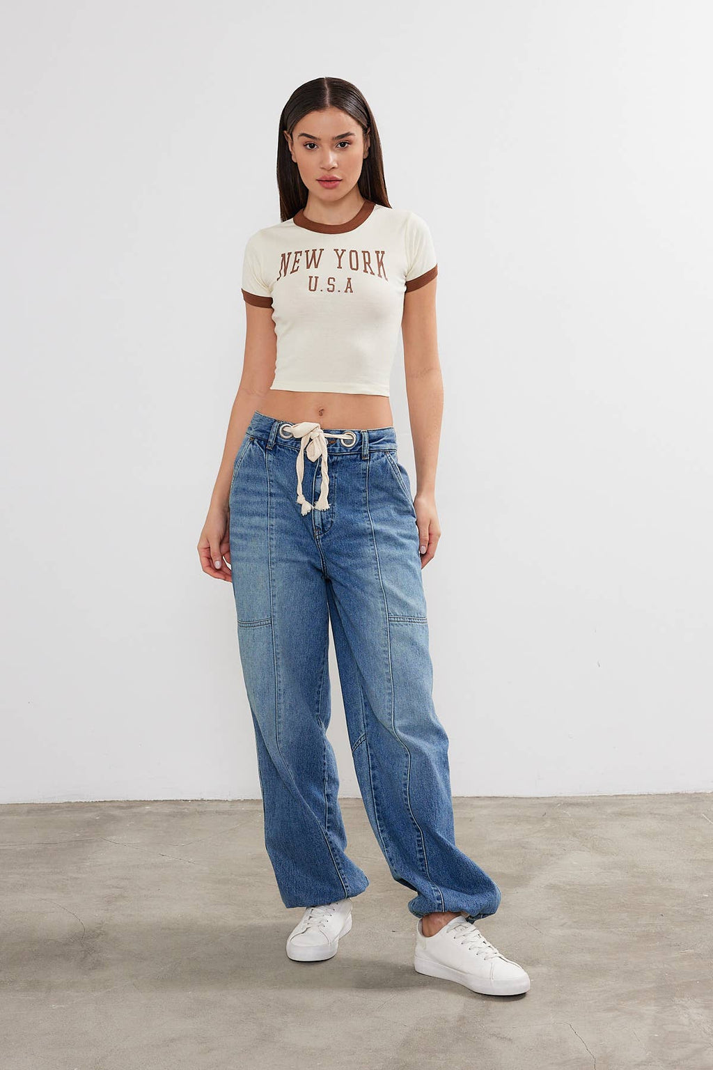 Women's New York Printed Cropped T-Shirt Crop Top "New York"