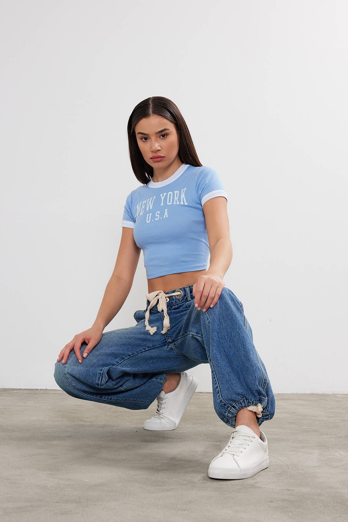 Women's New York Printed Cropped T-Shirt Crop Top "New York"