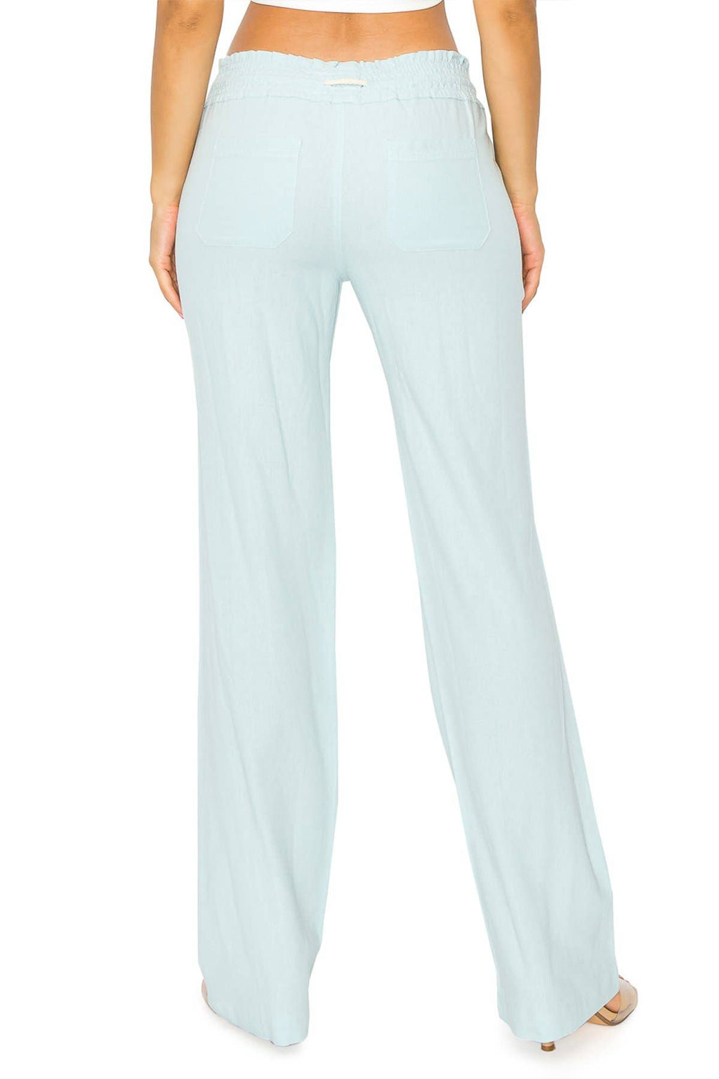 Linen Wide-Leg Drawstring Pants | Cali1850