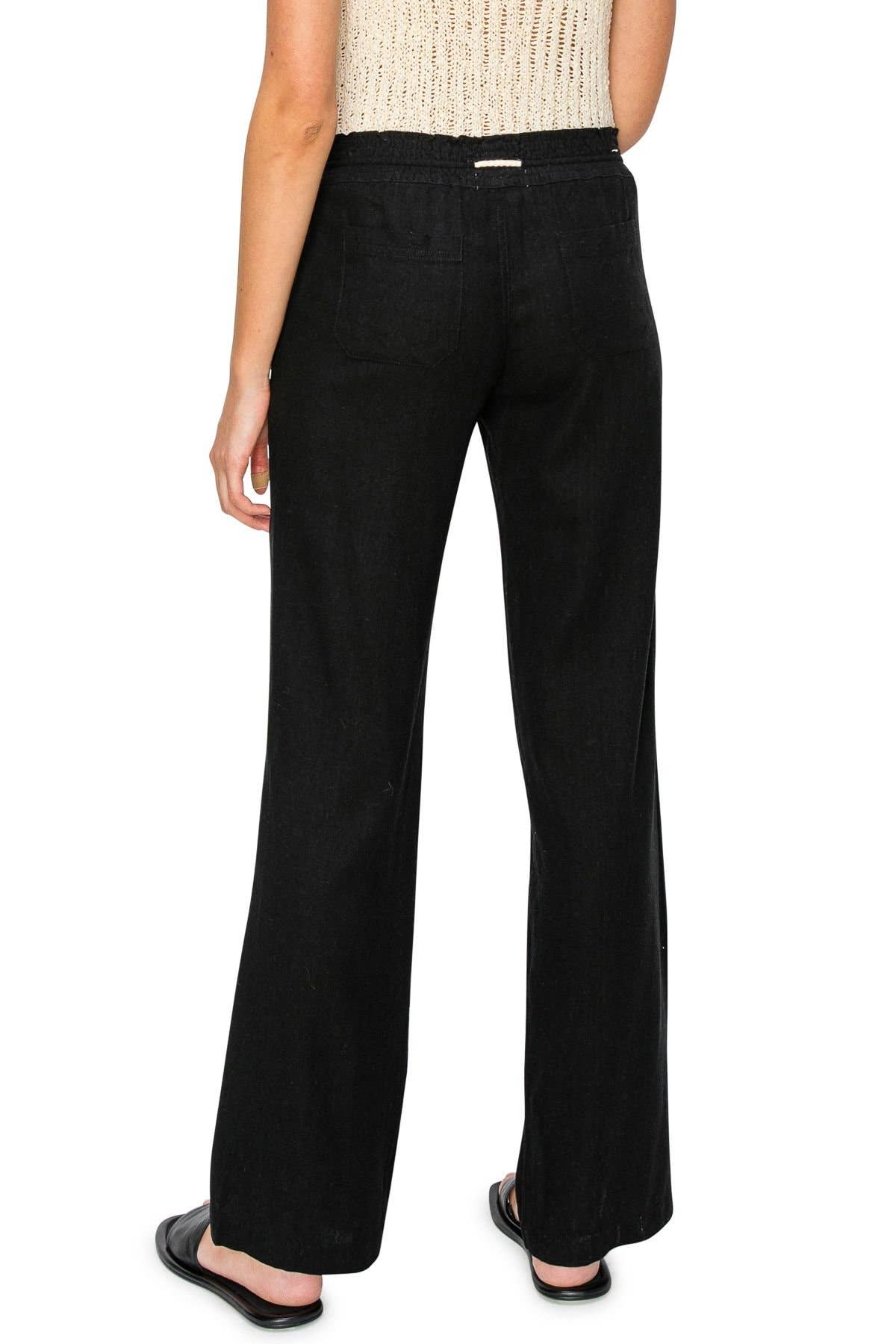 Linen Wide-Leg Drawstring Pants | Cali1850