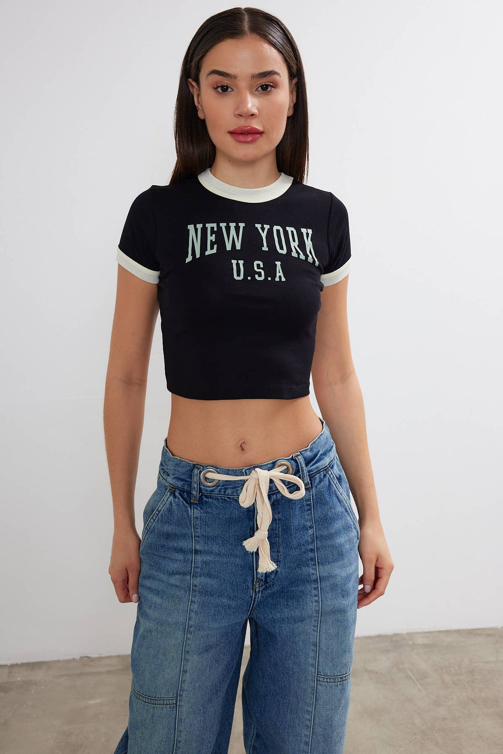 Women's New York Printed Cropped T-Shirt Crop Top "New York"
