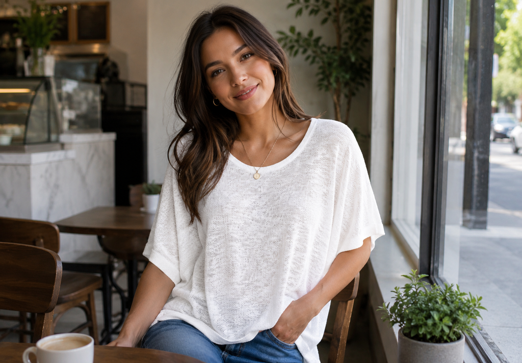 Zenana Oversized Slub Hacci Top