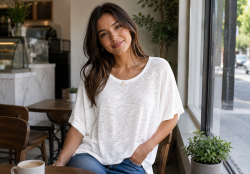 Zenana Oversized Slub Hacci Top
