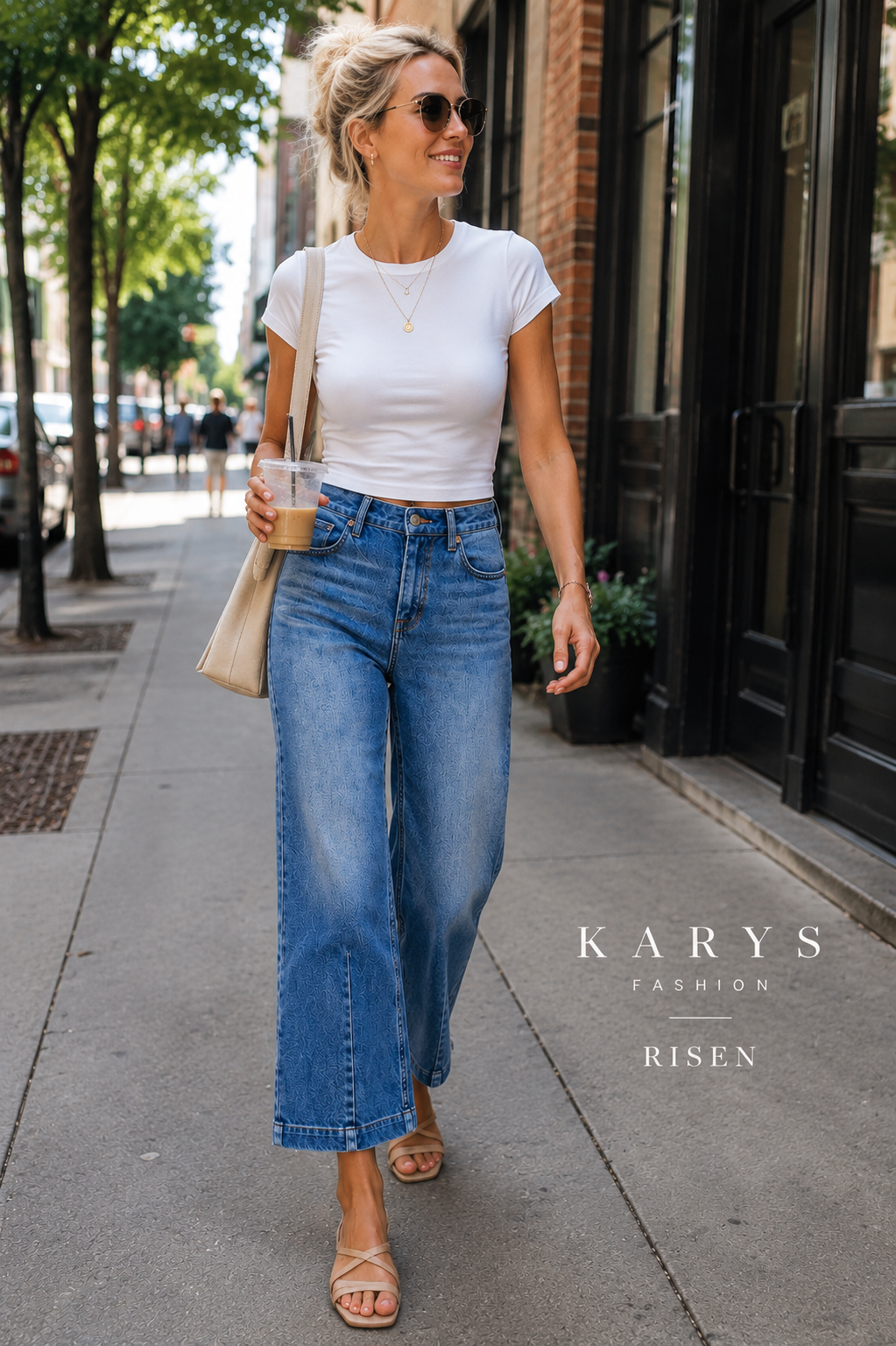 RISEN High Rise Crop Boyfriend Tapered Jeans