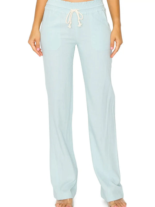 Linen Blend Wide-Leg Pants