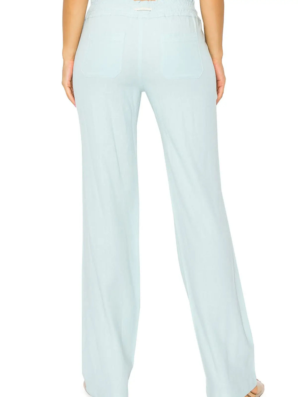 Linen Blend Wide-Leg Pants