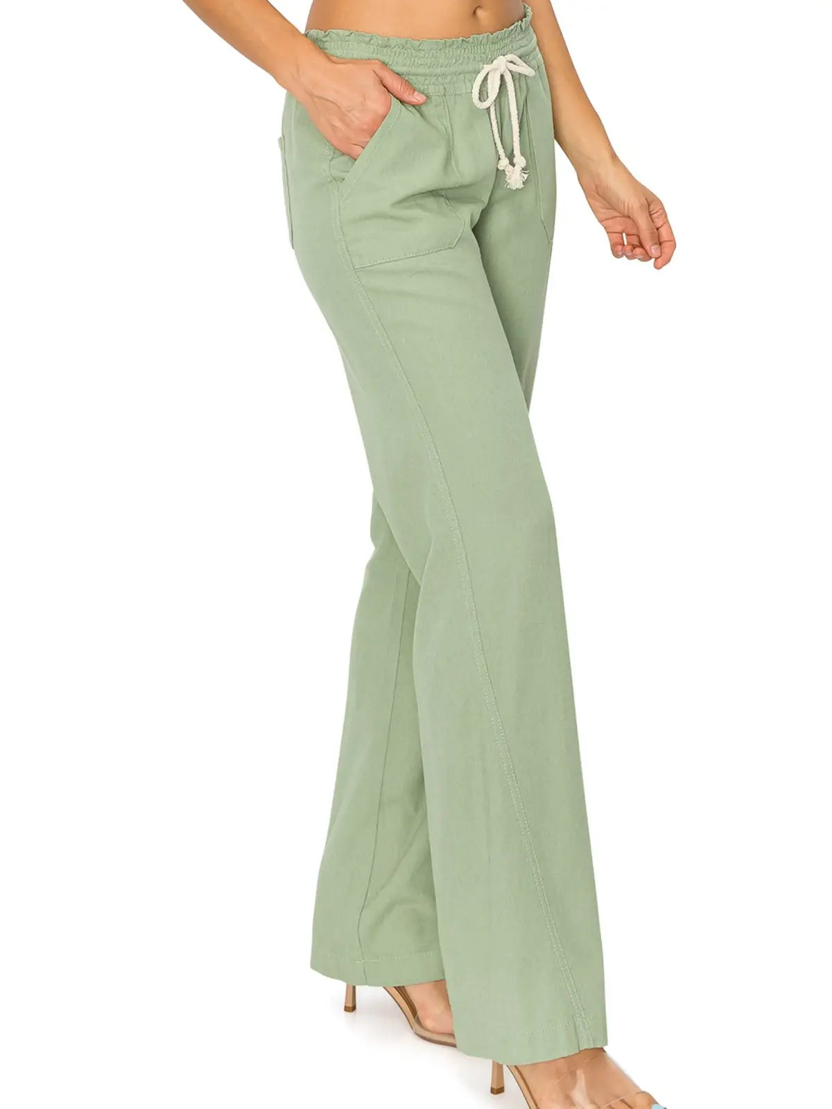 Linen Blend Wide-Leg Pants (Copy)