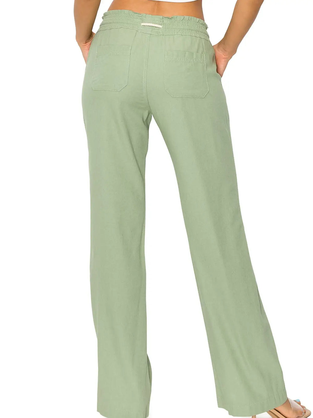 Linen Blend Wide-Leg Pants (Copy)