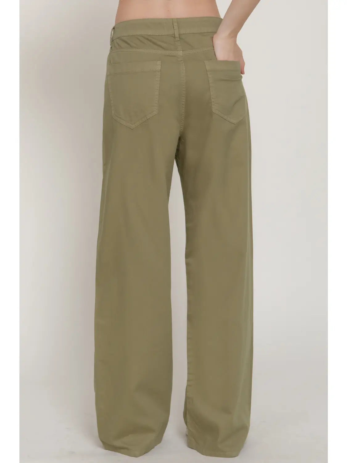 Karys Garment-Dyed Cotton Twill Wide-Leg Pants