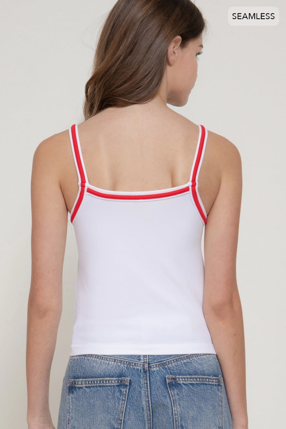 California Contrast Strap Seamless Cami Top