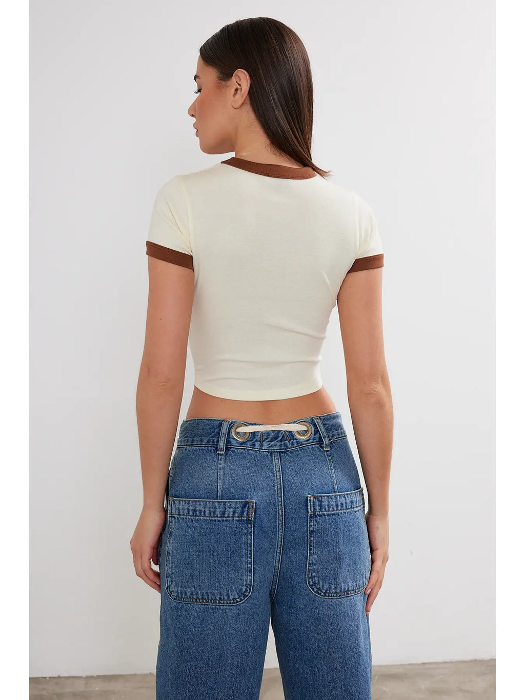 Women’s USA Two-Tone Cropped Ringer Tee