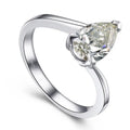 925 Sterling Silver Pear Shape Created Diamond Promise Ring