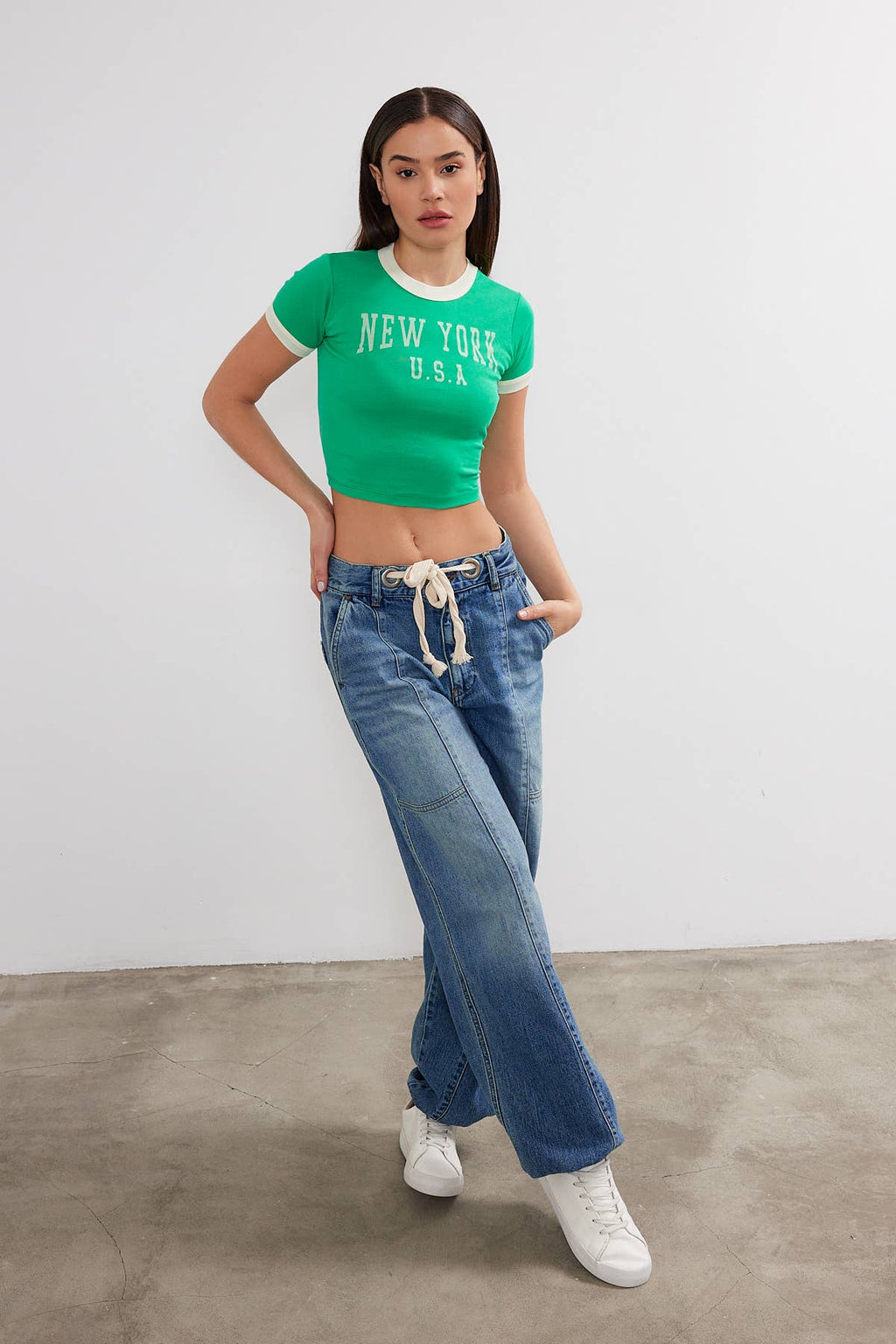 Women's New York Printed Cropped T-Shirt Crop Top "New York"