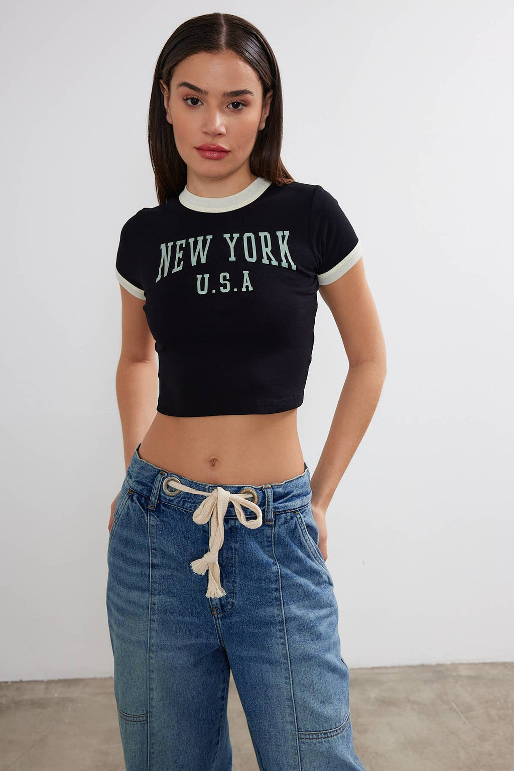 Women's New York Printed Cropped T-Shirt Crop Top "New York"