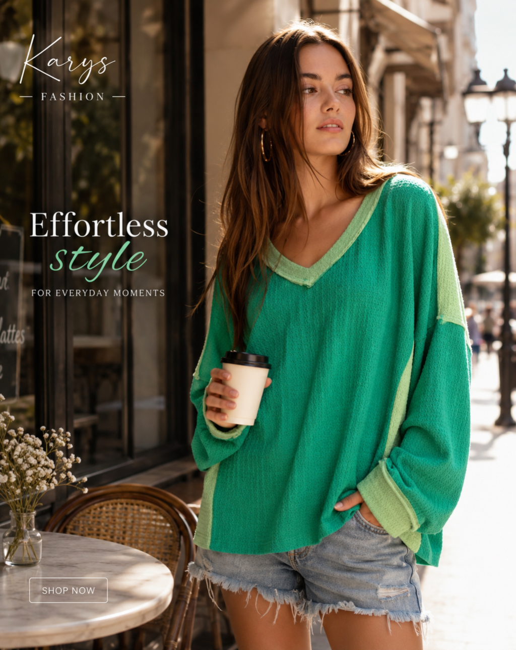 Karys Emerald Color Block Blouse