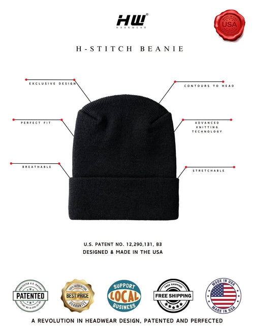 American Flag Beanie, H Stitch Beanie